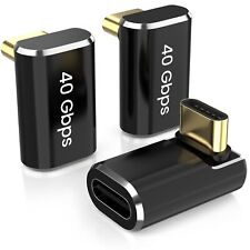 Usb C 90 Degree Adapter Right Angle 3 Pack 40gbps 240w Type C Up Down Male To  picture