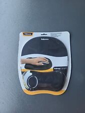 Fellowes Black Mouse Pad w/Wrist Rest, Nonskid Back picture