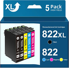 5PK 822XL T822XL Ink Cartridges For Epson WorkForce Pro WF-3820 WF-4833 WF-4820 picture