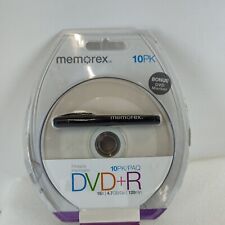 NEW Memorex 10pk printable DVD-R 16x 120 Min With Blister Marker NEW OPEN SEALED picture