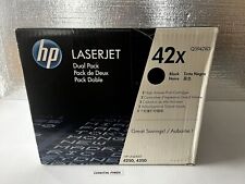 HP 42X Black Toner Cartridge Q5942X D DUAL PACK OEM NEW Sealed HIGH VOLUME 4250 picture