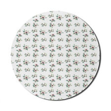 Ambesonne Floral Garden Round Non-Slip Rubber Modern Gaming Mousepad, 8