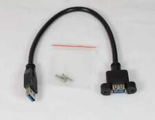 USB 3.0 Panel Mount Cable Single Port Bulkhead Cable Male-Female 1Ft picture