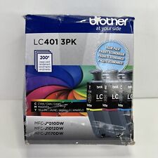 Genuine Brother LC401XL 3-Pack High Yield Color Ink Cartridges New Open Box 2026 picture