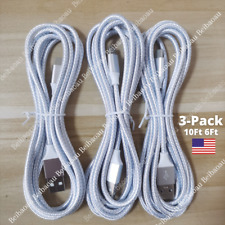 3Pack 10Ft 6Ft Fast Charger Cable For iPhone 11 12 13 8 7 6 XR 5 Heavy Duty Cord picture