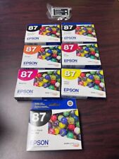 Lot of 7 Genuine Epson 87  Photo R1900 Ink cartridges + FREE Optimizer - expired picture