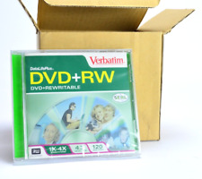 Box of 10- Verbatim DVD+RW 94520 4.7GB 4X Branded Jewel Case TAA picture
