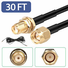 30ft WiFi Antenna SMA Extension Coaxial Cable Cord for Wi-Fi Wireless Router picture