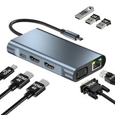 USB-C to Dual HDMI Hub – 8 Ports USB-Hub & 100W PD Adapter Docking Station usb 3 picture