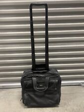 Tumi Black Leather Wheeled Expandable Rolling Briefcase 96102DH2 Signs Of Wear picture
