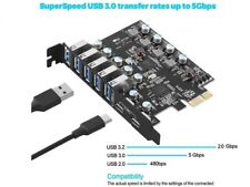 PCI/PCIe USB C/A Adapter Expansion Card 20Gbps 2 USB C 3.2 USB A 3.0 Ports picture