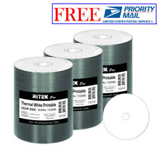300 Pack Ritek Pro CD-R 52X 700MB White Thermal Hub Printable Blank Media Disc picture