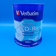 Verbatim CD-R 700MB 52X Speed White Inkjet Printable Spindle - Pack of 100 New picture