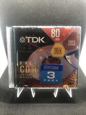 TDK Data CD-R 3 Pack 80 Min 700MB New In Pack picture