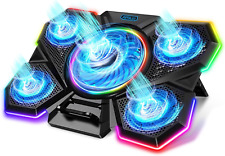 Laptop Cooling Pad, Gaming Laptop Cooler with 5 Quiet Fans and LED Lights (One-C picture