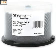 100-Pak VERBATIM DataLifePlus 16X White Inkjet Hub 4.7GB DVD+R's Verbatim 94917 picture