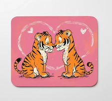 Valentines Day Two Tigers In Love Mouse Pad 9.5