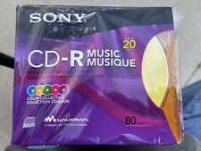 Sony CD-R Music CDs 20 Pack Slim Color Jewel Cases 80 Min 20CRM80LX2 Walkman  picture