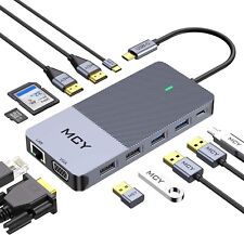 MCY Docking Station 12-Port USB-C Hub /4K-HDMI/USB 2.0/USB 3.0/USB 3.1/VGA/SD/TF picture