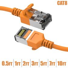 0.5-10FT Cat8 RJ45 Network LAN Ethernet Shielded Patch Cable Slim 30AWG Orange picture