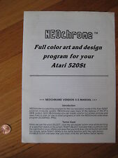1985 vintage Neochrome Art & Design Program 0.5 MANUAL Atari 520ST computer book picture