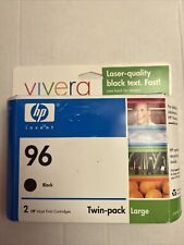 HP Vivera Twin-Pack 96 Black Ink Large Cartridges OEM Sealed New Exp Jan 2005 picture
