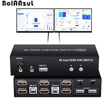 2X2 Dual Monitor HDMI KVM Switch 4K 60Hz 2 Port USB KVM Switcher for 2 Computers picture