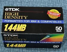 TDK High Density 1.44 MB Formatted for IBM & Compatibles 50 Disks New Unused picture