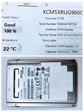 Kioxia 960GB U.2  NVMe SSD Toshiba KCM5XRUG960G,  Excellent 100% Good Health picture