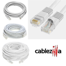 Cat5e White Patch Cord Network Cable Ethernet LAN RJ45 UTP 25FT- 200FT Multi LOT picture