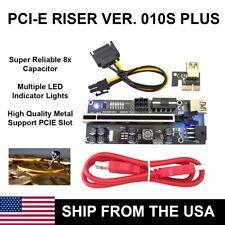 GPU Riser Extender Adapter Card 8x Capacitor Shielded PCI-E 1x to 16x Ver 010S + picture
