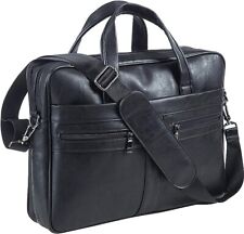 seyfocnia Business Travel Briefcase Leather Handmade Messenger 17.5
