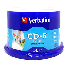 50 x Verbatim CD-R 52x blank discs - White Surface Inkjet Printable CD picture