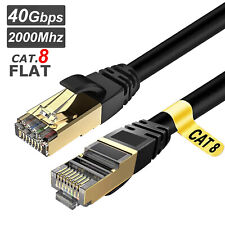 Super-FAST BLK Cat8 Ethernet Cable 50FT 30FT 15FT 10FT 6FT 3FT RJ45 Lan Cord Lot picture