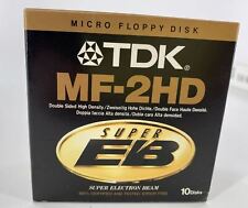 TDK MF-2HD Micro Floppy Disks 10 Pack Storage Double Sided Super EB NEW IN PKG picture