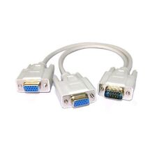 VGA SVGA 1 PC TO 2 MONITOR Male to 2 Dual Female Y Adapter Splitter Cable 15 PIN picture
