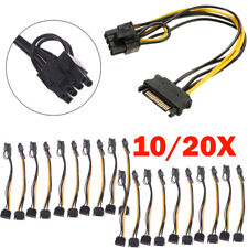 10/20 x 15-pin SATA Male to 8-pin (6+2) PCI-E PCI Express Power Adapter Cable 8