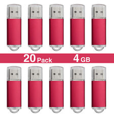 Red Color Lot 10/20/50/100PCS 4GB 2.0 USB Flash Drive Metal Rectangle Stick Gift picture