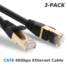 Premium 3Pack SFTP Internet Cable Hi-Speed Cat 8 Lot Compatible w/Cat7/6/6e/5/5e picture