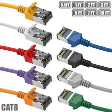 0.5 - 10FT Cat8 RJ45 Network LAN Ethernet Shielded Patch Cable Slim Cord 30AWG picture