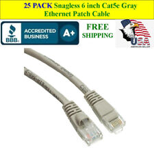 25 PACK 6 In Cat5e Gray Network Ethernet Patch Cable Computer LAN 1 Gbps 350MHz picture