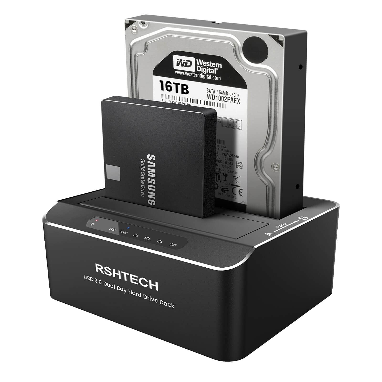 Hard Drive Dock, RSHTECH Aluminum USB 3.0 to SATA Dual Bay External Hard Driv...