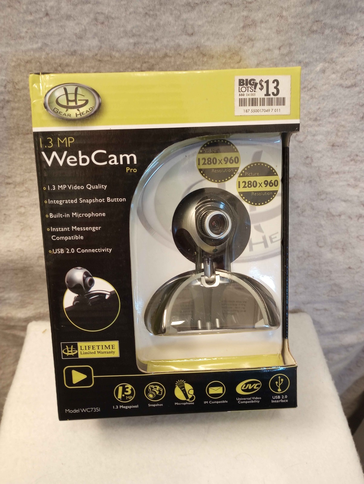 Gear Head WC735I Web Cam, 1.3MP, new in box unused