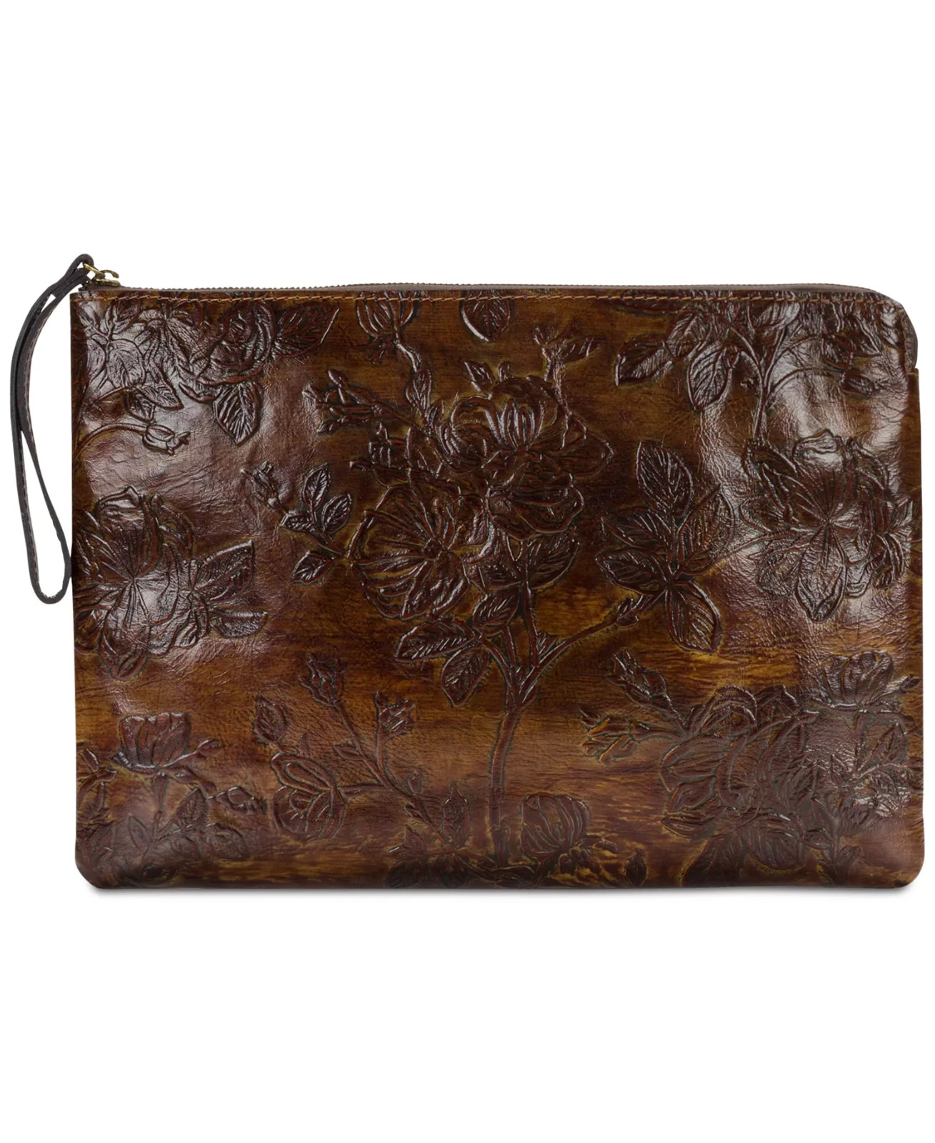 Patricia Nash Braga Wristlet Laptop Case, Tooled Leather, 15" x 10 1/2", NWT