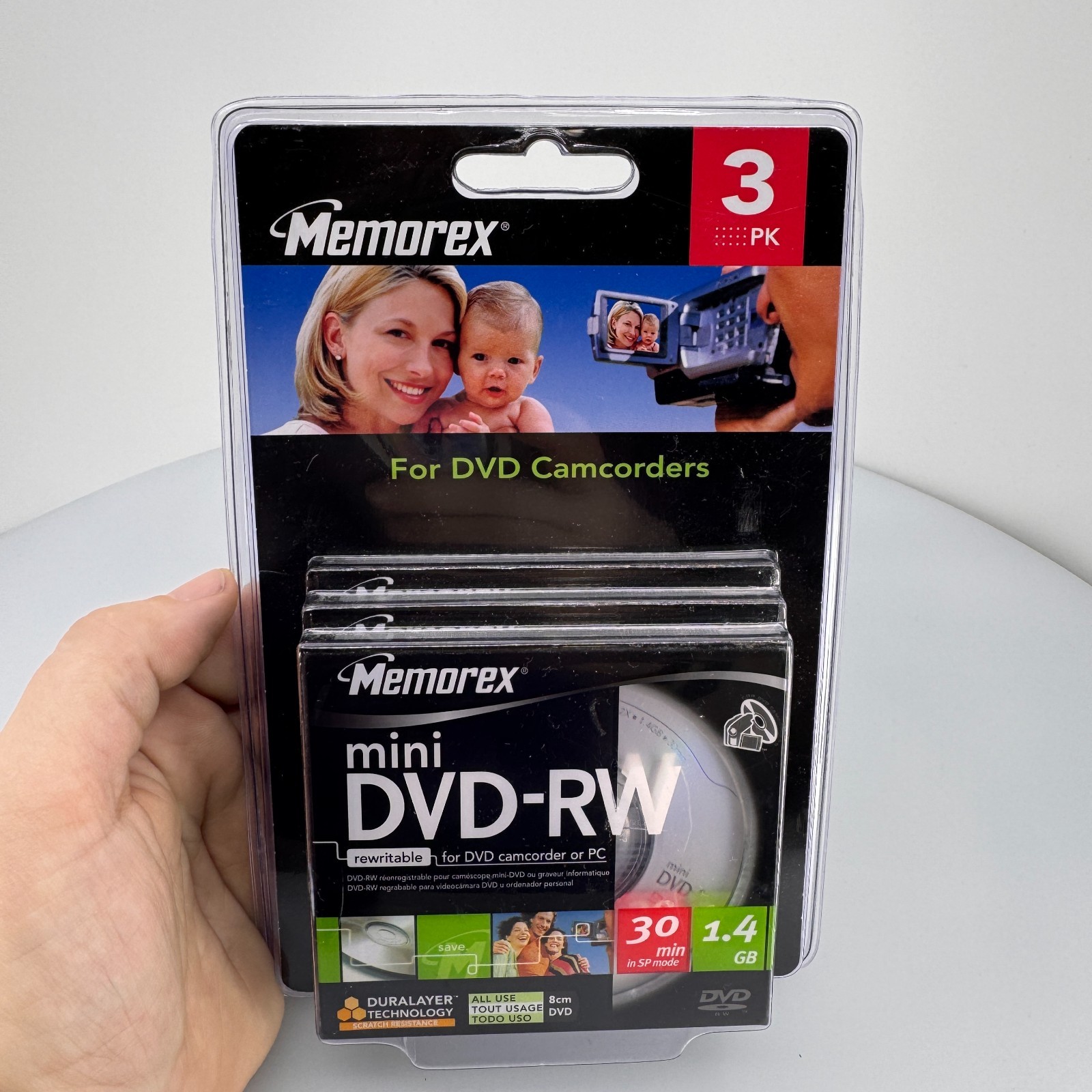 Memorex 3 Pack 2x Mini DVD-RW Discs With Jewel Cases 1.4 GB