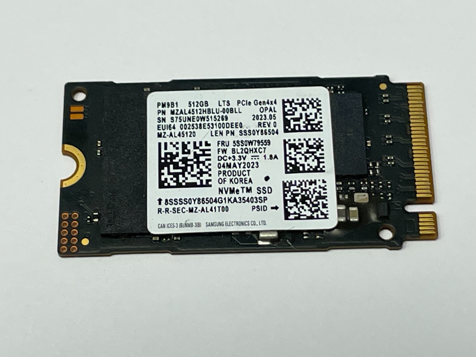 Samsung 512GB PM9B1 LTS PCIe NVMe 2242 SSD Solid State Drive MZAL4512HBLU-00BLL