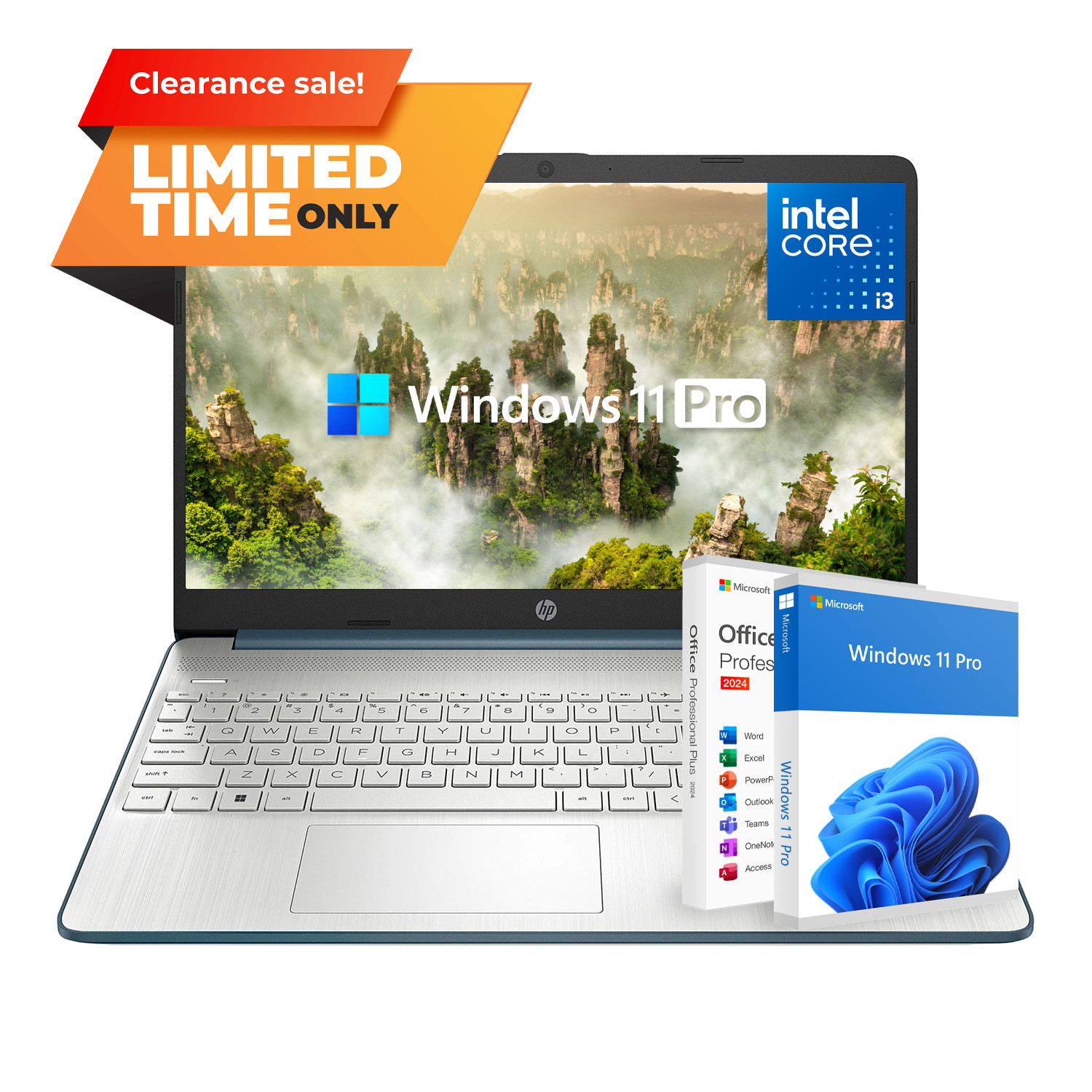 HP Laptop Computer Office 2024 15.6" Intel Core i3 12GB RAM 256GB SSD Win 11 Pro