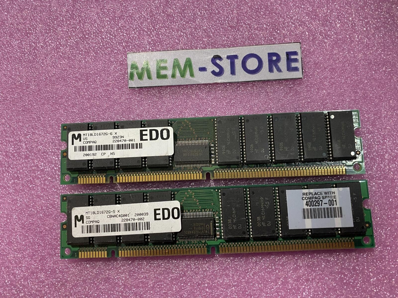 MT18LD1672G-6X 2x128MB EDO 60ns ECC buffered Original memory RAM 228470-001