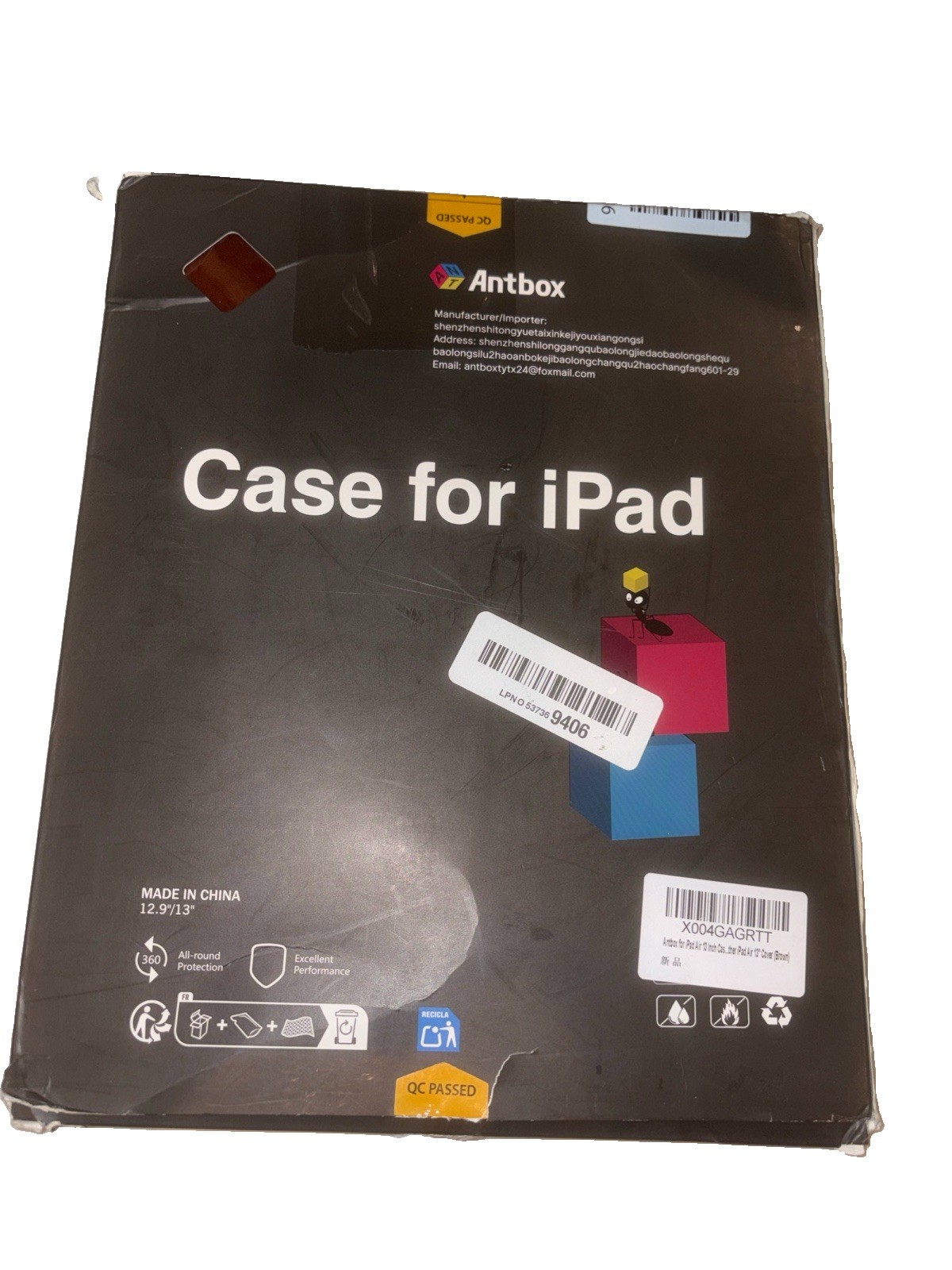 Antbox for iPad Pro 13" Case M5 2025/M4 2024, Built-in Pencil Holder, Brown, NEW