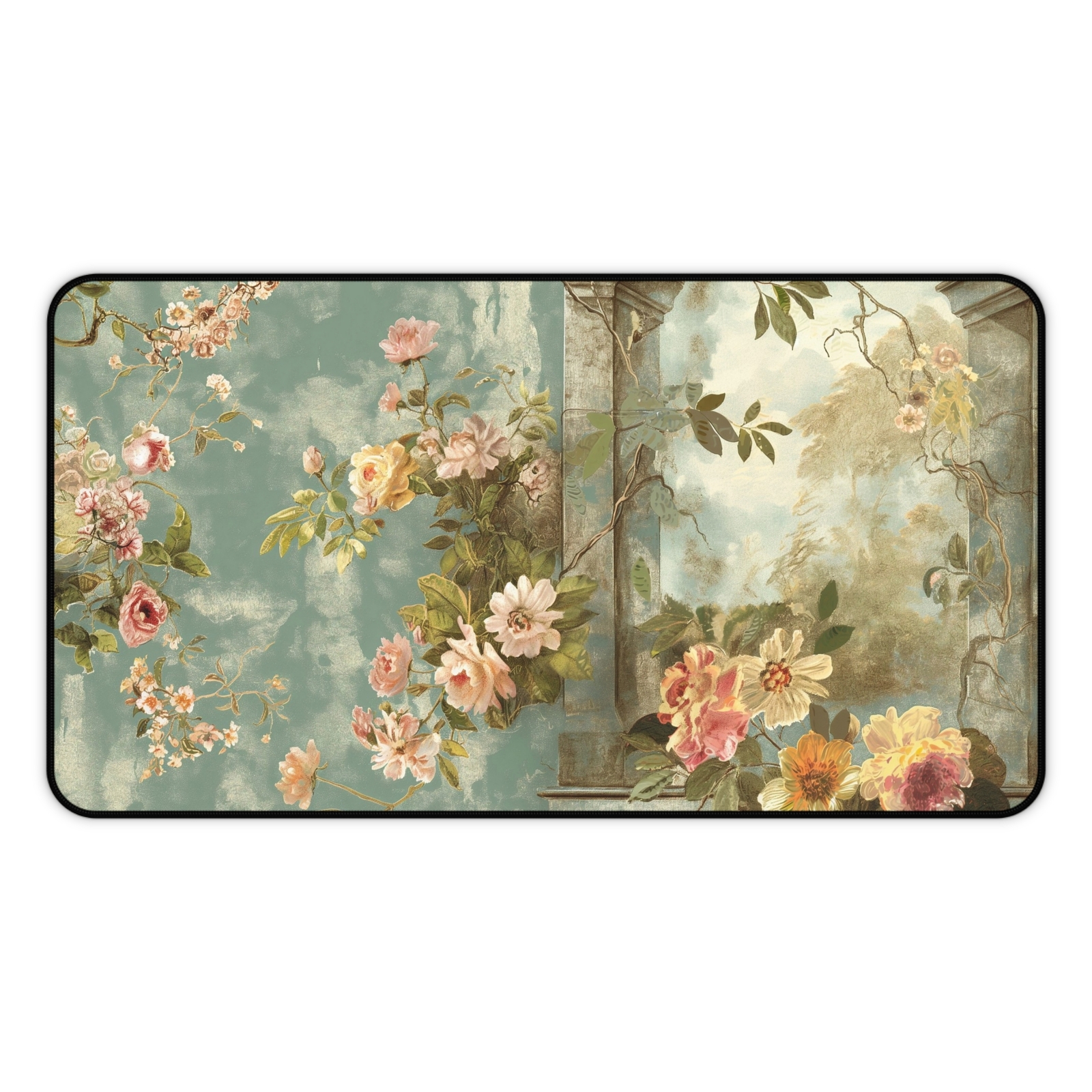 Vintage Floral Design Desk Mat – Classic Large Mouse Pad, 3 Sizes